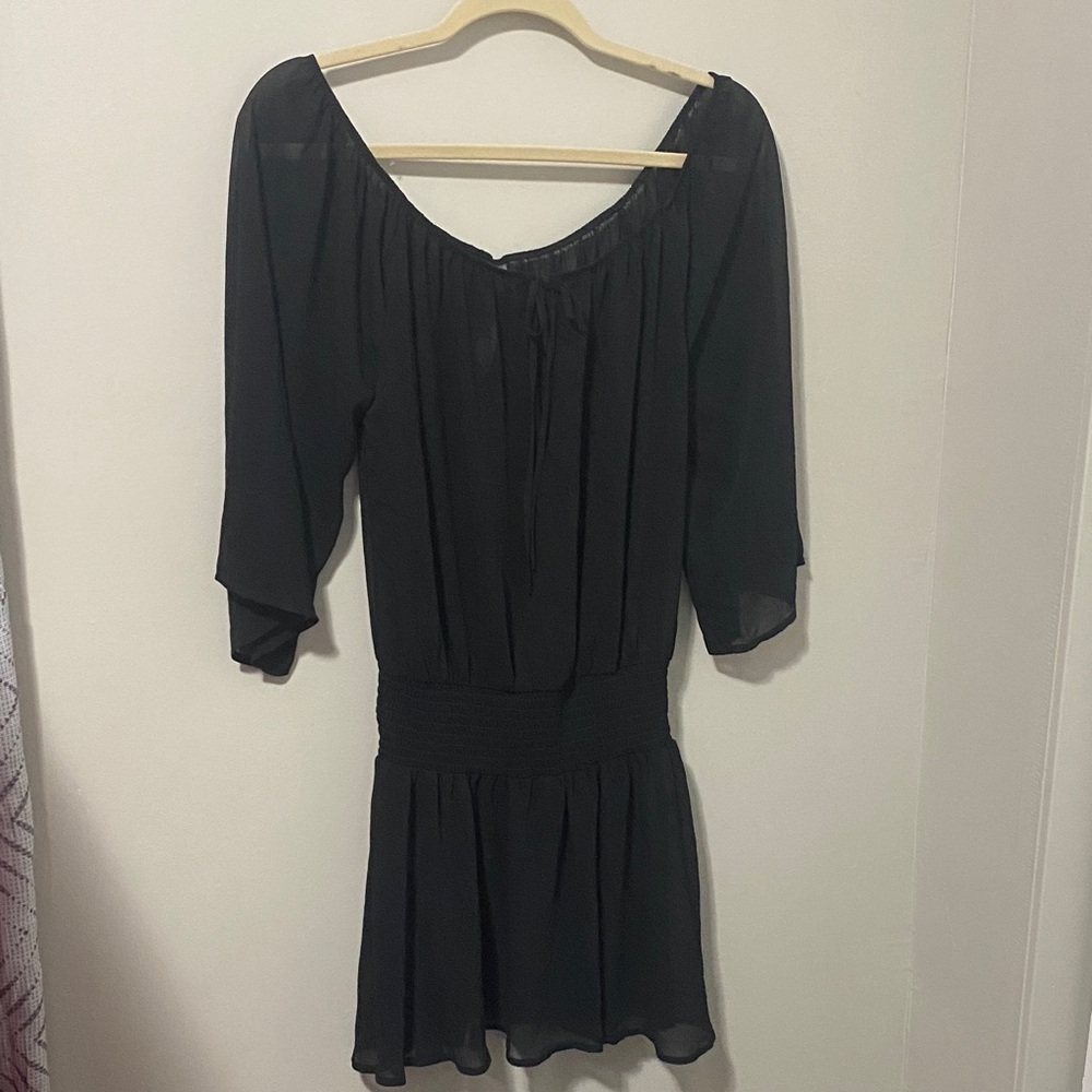 NWOT! Victoria’s Secret Black Long Sleeve off the Shoulder Swim coverup